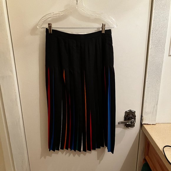 Vintage Albert Nipon skirt set size 10 colour black with multi colour stripes - Picture 9 of 11